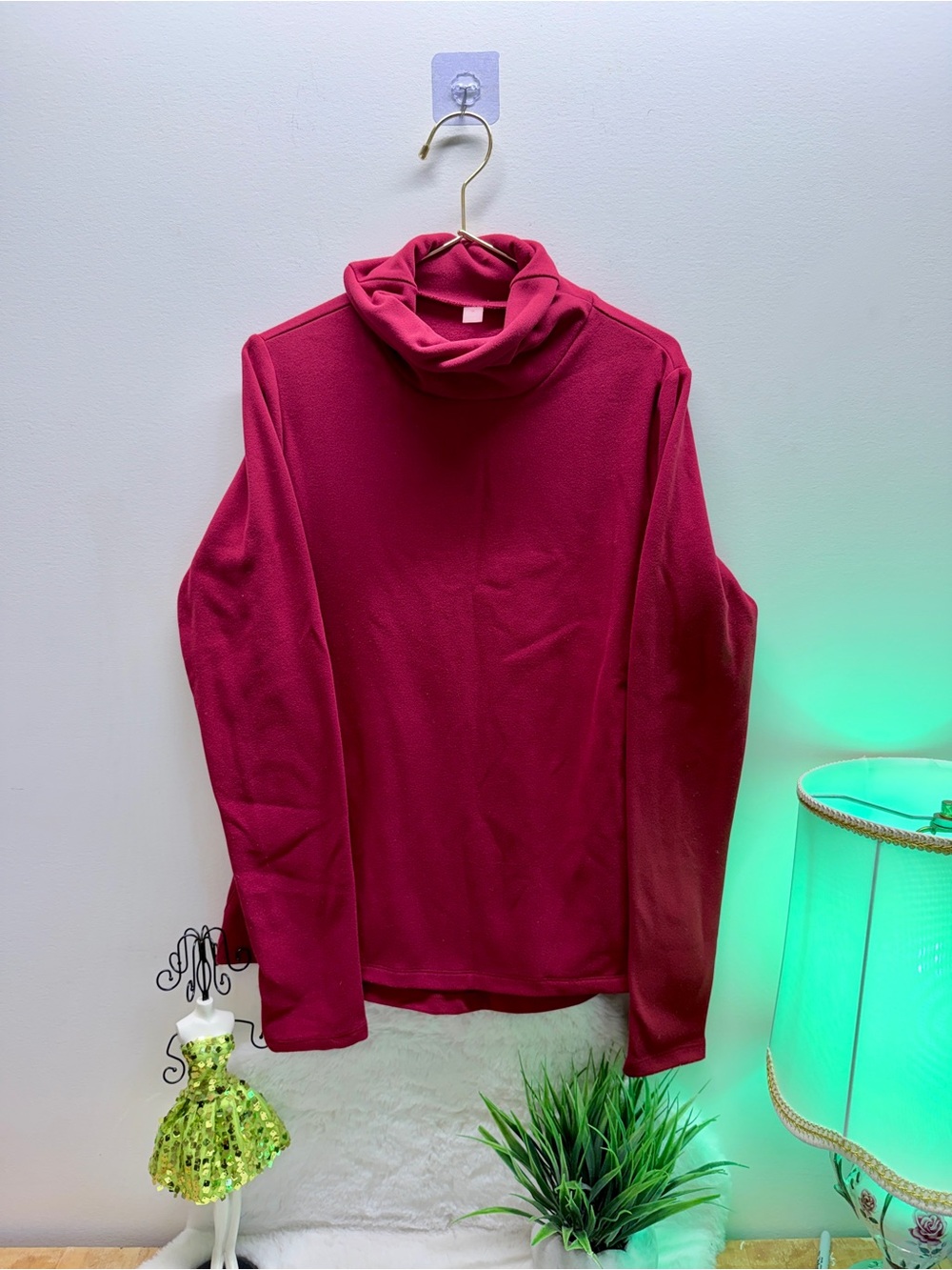Red Hyba Turtleneck Long Sleeve Top Light Weight Super Soft w/ Pockets 🌹